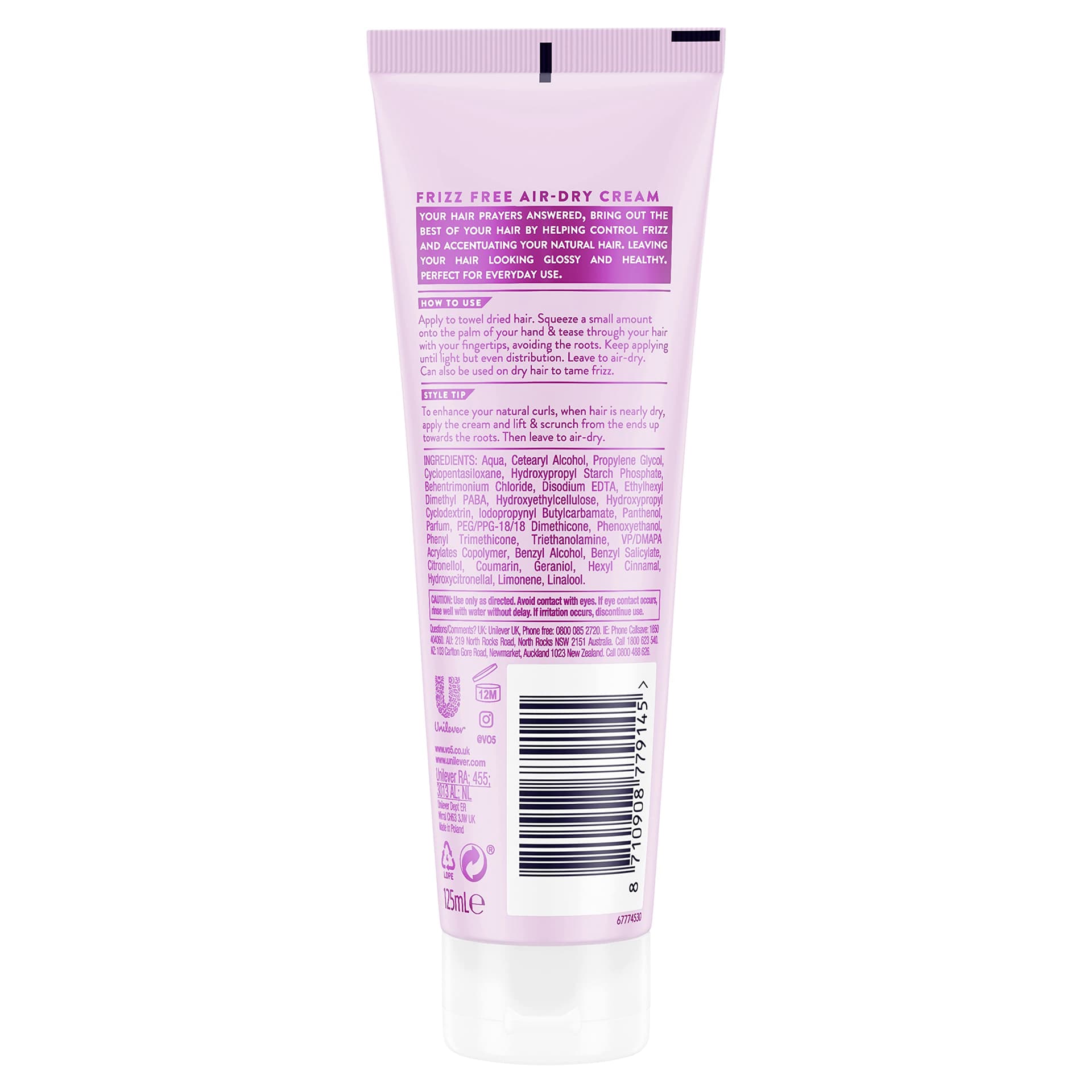 Vo5 Hair Cream Frizz Free Smoothing, 125ml thumbnail 2