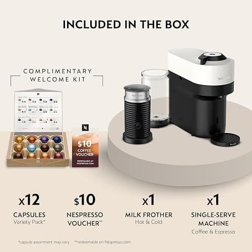 Nespresso Vertuo Pop+ Coffee and Espresso Maker by Breville with Milk Frother, Coconut White thumbnail 5