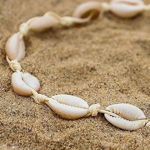 Starain 2Pcs Shell Necklace Anklet for Women Handmade Adjustable Puka Beach Shell Necklace Set thumbnail 6