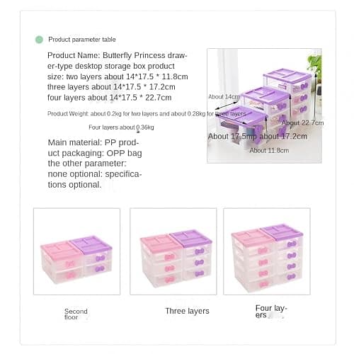 PEXIZUAN Kawaii Desk Organizer - 2/3/4 Layers, Room Decor & Accessories thumbnail 8