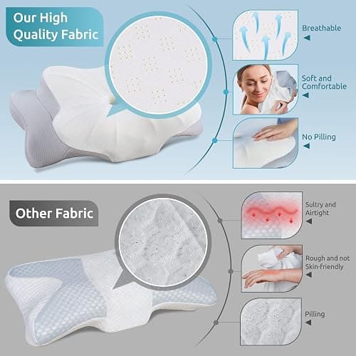 DONAMA Cervical Pillow for Neck and Shoulder,Contour Memory Foam Pillow,Ergonomic Neck Support Pillow for Side Back Stomach Sleepers with Pillowcase thumbnail 2