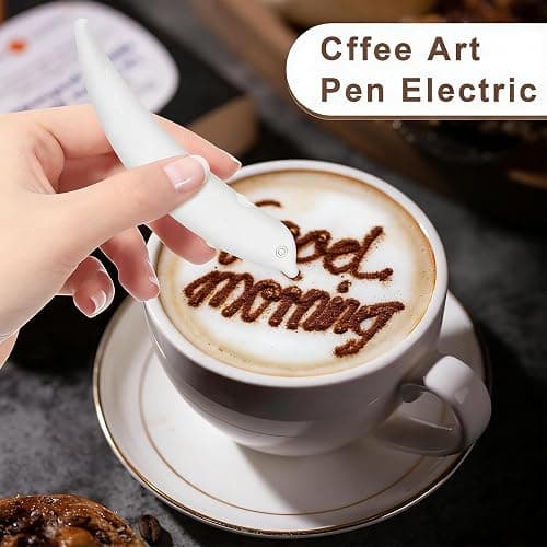 Latte Art Pen, Coffee Pen for Electrical Coffee Art for Latter, DIY Spice Pen for Cinnamon, Salt, White Sugar, Fine Coffee Grinds thumbnail 2