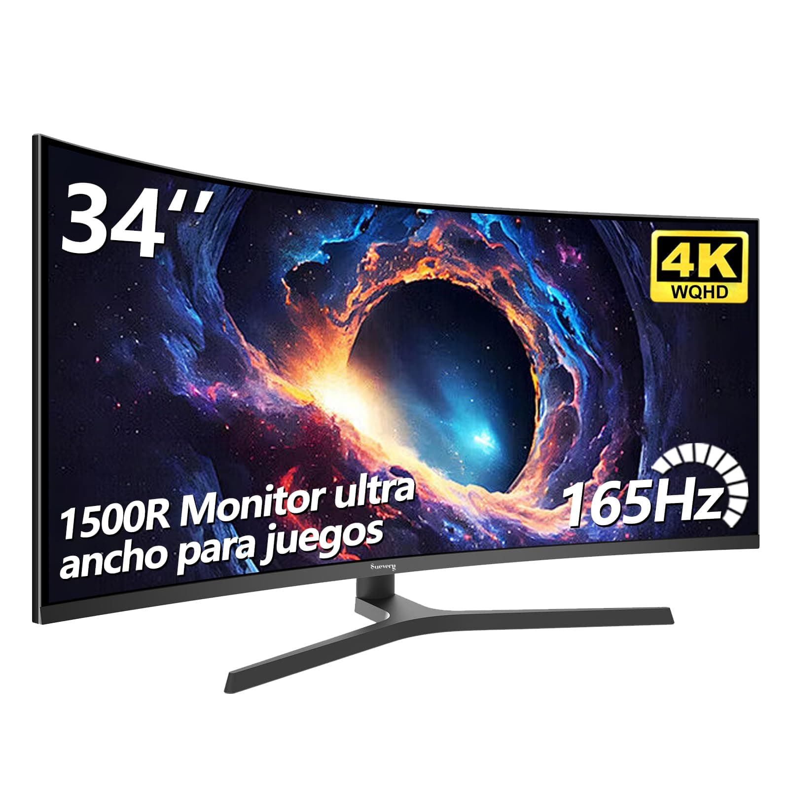 suevery 34" Pulgadas Monitor Gamer Curvo monitores para pc 1500R UWQHD(3440x1440) 165hz computadora Pantalla Gaming,Apoyo FreeSync HDR Base Ajustable Multidireccional - Image 1