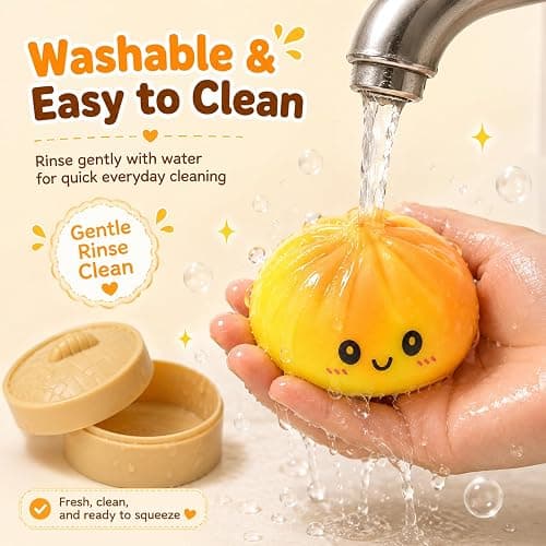 Crossunx Sweet Orange Scented Dumpling Squishies Stress Balls, Tie-Dye Squishies Dumpling Fidget Sensory Toy with Food Steamer, Squeeze Dough Ball for Stress Relief, Stretchy Desk Toys Gift thumbnail 5