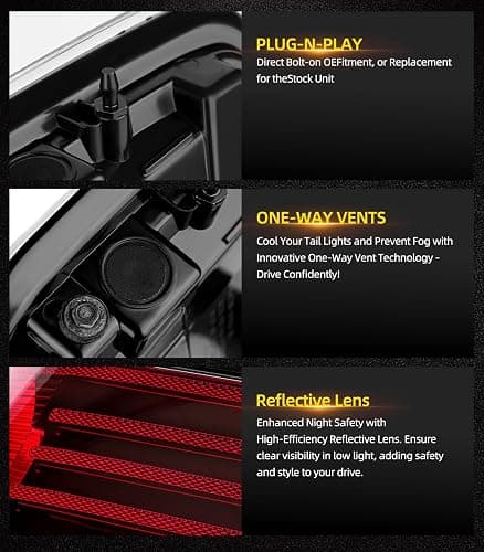OKLPF Rear Brake Tail Light Compatible With 2009 2010 2011 2012 2013 2014 Ford F150 F-150,Replace Red Taillight Assembly Red Smoked Tail light,Included A Luxurious Box,Driver and Passenger Side thumbnail 5