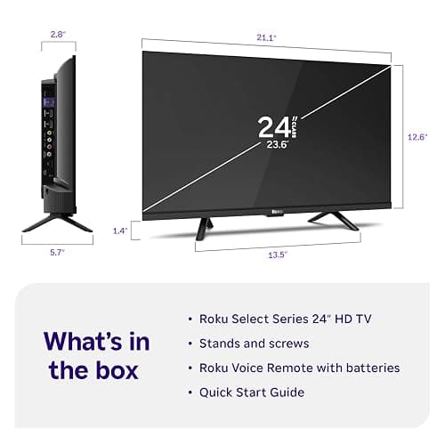 Roku Smart TV 2026 – 24-Inch Select Series, 720p HD TV – Roku TV with Voice Remote – Flat Screen LED Television with Wi-Fi for Streaming Live Local News, Sports, & Movies – Bluetooth Headphone Mode thumbnail 9