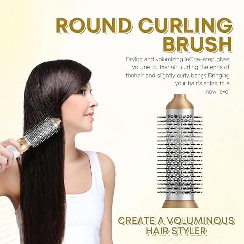 Hair Dryer Brush 5 in 1, Negative Ion Blow Dryer Brush Set Upgrade Hot Air Brush Air Styler Curling Wrap Air Curler, Curling Iron Hair Styling Tools As A Gift for Straight/Curl/Drying/Smoothing thumbnail 3