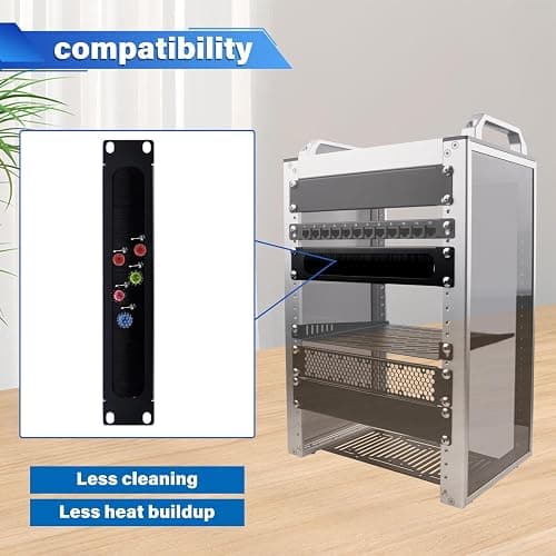 GeeekPi 10 inch 1U Brush Cable Manager Rack Mount Cable Management Panel with Brush Strip for Cable Entry for DeskPi RackMate T1/T0/T2/T1 Plus/T0 Plus and 10 inch Server Rack or Network Cabinet (2) thumbnail 5