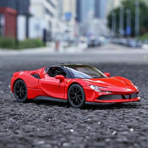 Toy Cars Model for Kids 1:32 Diecast Metal Toy Cars, Pull Back Car with Light and Music SF90 Toy Car Collectible Model Cars for Boys Age 3 + Year Old thumbnail 7