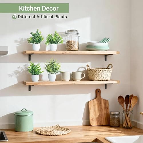 Mkono 4 Packs Fake Plants Small Artificial Potted Plant Home Decor Indoor | White, Realistic Look, Mini Size Decorative Plants for Shelf Bathroom Counter Bedroom Office Desk Table Living Room Kitchen thumbnail 6
