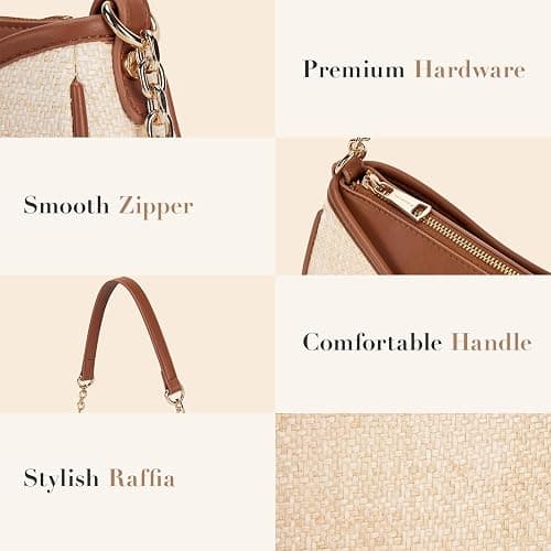 Missnine Purses for Women, Shoulder Bag Small Handbags Vegan Leather Underarm Bags Trendy Hobo Cute Clutch Purse thumbnail 3