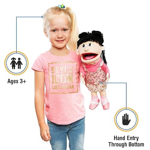 14" Susie, Peach Girl, Hand Puppet thumbnail 3