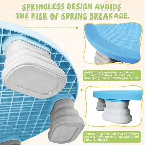Kids Universal Trampoline Bounce Board for Boys and Girls Aged 3-12 Round Bounce Trampoline with Non-Slip Base，Kids Sensory Balance Training Equipment thumbnail 5