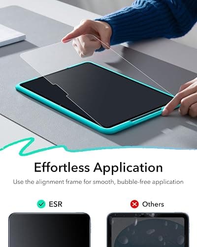 ESR 2 Pack Paper-Feel Screen Protectors for iPad Air 11 Inch M3/M2 (7th/6th Generation, 2025/2024), Write and Draw Like on Paper, 9H Tempered Glass, Matte Writing Film with Alignment Frame, Anti-Glare thumbnail 4