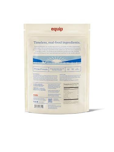 Equip Foods Prime Protein Powder | Clean, Grass Fed Beef Protein Powder | Carnivore Protein Isolate | Paleo, Keto Friendly | Gluten & Dairy Free | Helps Build & Repair Tissue | 30 Servings, Chocolate thumbnail 7