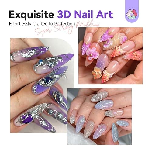 SAVILAND 3D Gel Nail Art Set: 2PCS 15g 3D Nail Gels Sculpting Gel for Nail Art Design, No Wipe Clear 3D Molding Painting Gels for Chrome Powder, DIY Decoration Charms Home DIY & Salon Use thumbnail 5