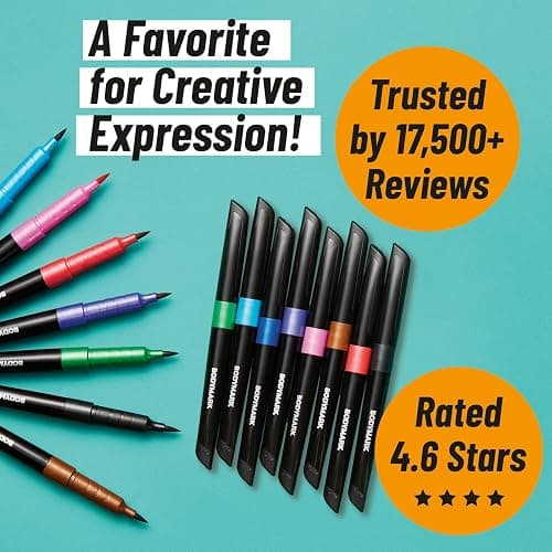BIC BodyMark Temporary Tattoo Marker with Cosmetic Quality and Skin Safety, 8-Count in Assorted Colors thumbnail 6
