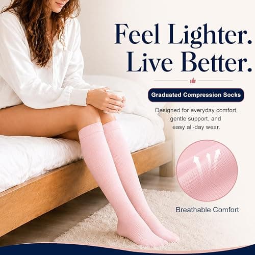 COOLOVER Copper Compression Socks for Women and Men(6 Pairs)-Best Support for Running, Athletic, Travel thumbnail 3
