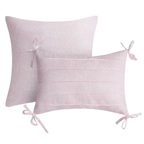 Juicy Couture Cabana Stripe Reversible Bedding Set - Queen/Full Size - Dogwood Pink/White Stripe Print – 6 Piece Set – Includes 1 90" x 90" Comforter, 3 Decorative Pillows, 2 Shams thumbnail 6