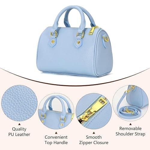 Crossbody Handbags and Purses for Women Small Vegan Leather Boston Top Handle Purse Shoulder Bags Cute Satchel Handbag thumbnail 6