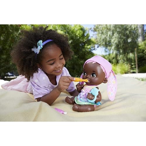 My Garden Baby Brush & Smile Little Bunny Baby Doll (12-in) with 3 Accessories and 2-in-1 Reversible Outfit, Blue Hat, Great Gift for Kids Ages 2Y+​ thumbnail 2