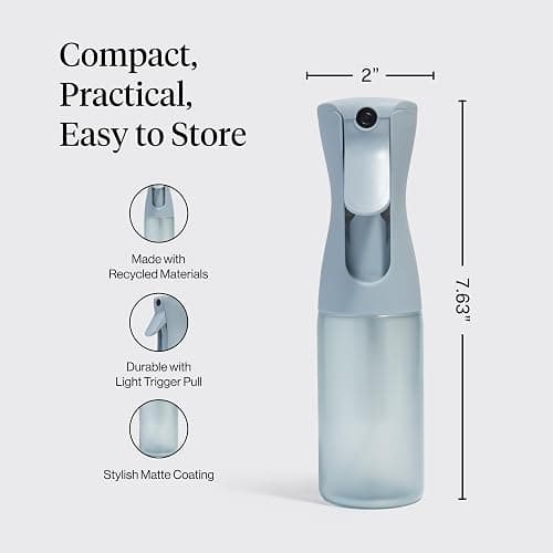 Kitsch Large Continuous Spray Bottle for Hair – Haze Blue, 180ml | Fine Mister Spray Bottle & Water Spray Bottle – Recycled Hair Spray Bottle – Spray Bottles for Cleaning, Styling, & More thumbnail 2