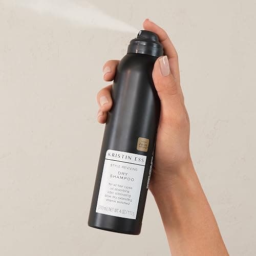 Kristin Ess Volumizing Vitamin C Dry Shampoo Spray for Oily Hair + Frizz - Oil Absorbing Style Extender with Minimal Residue - Powder Spray - Sulfate Free + Vegan + Color Safe - Fresh Pear Fragrance thumbnail 3