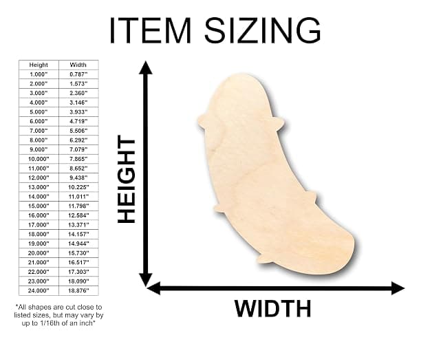 Unfinished Wood Pickle Shape Craft up to 46" DIY 10" / 3/4" thumbnail 2