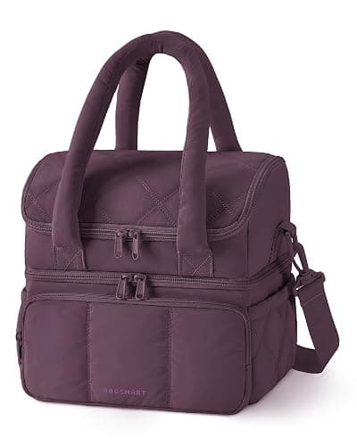 BAGSMART Lunch Bag Women, Double Deck Insulated Lunch Box, Blackberry | Puffer Lunch Tote, Leakproof, Durable & Reusable Large Lunch Cooler For Work Picnic Travel Meal Prep - Image 1