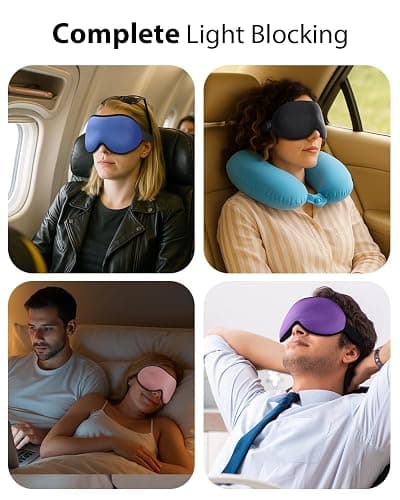 MABAO Weighted Sleep Mask - 100% Blackout Eye Mask for Sleeping for Women Men, 3D Contoured for Lash Extension, Zero Eye Pressure Memory Foam Cover, Soft Gentle Pressure Blindfold for Travel - Black thumbnail 9