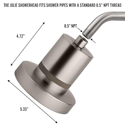The Jolie Filtered SHOWERHEAD with Shower Water Filter System- High Pressure Showerhead, Hair and Skincare Accessory to Improve Beauty and Personal Care Routine (New Brushed Steel) thumbnail 3