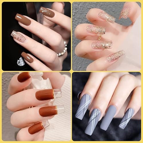 Yokilly 1000PCS Square Nail Tips and Glue, Clear Natural False Acrylic Nail Tips, Half Cover 10 Sizes French Artificial Nail Tips Manicure with Nail Clipper, Nail Files and Glue for Dip Powder Nail Salon, Home DIY thumbnail 2