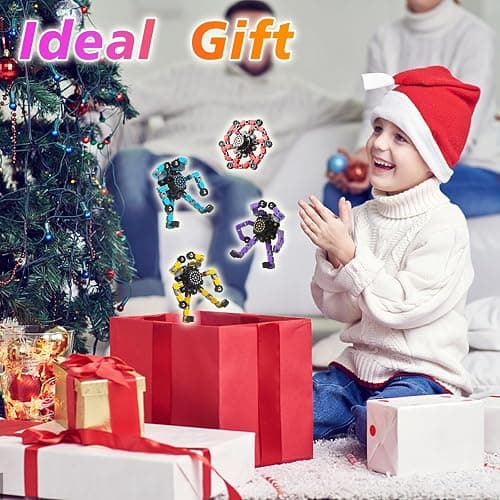 Transformable Fidget Spinners Toys 4 Pcs for Kids and Adults Stress Relief Sensory Toys for Boys and Girls Fingertip Gyros for Party Favors Chrismas Stocking Stuffers Bulk for Teens thumbnail 6