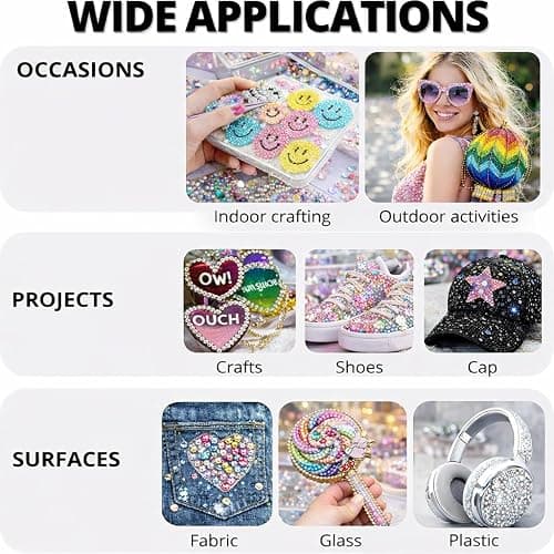 40000Pcs 40 Colors Jelly Rhinestones for Bedazzling,Mix Colors Bedazzling Kit with Rhinestones,3MM SS10 Colorful Resin Flatback Gems with B7000 Jewelry Glue for Crafting, Nail Art, Shoes, Books thumbnail 7