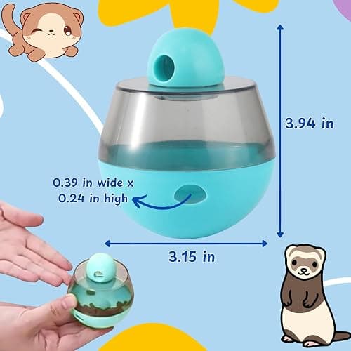 Homedy Crafts Ferret Treat Ball Interactive Toy Balls for Small Animal, Enrichment Toys Ferrets Dry Food Ball for Ferrets Guinea Pig Rat Chinchilla Hedgehog Bunny, Pet Ferret Accessories (XL, Wiggle) thumbnail 2