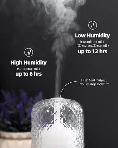 Onaboviva Essential Oil Diffuser – 2.4MHz Ultrasonic Aromatherapy Diffuser, Health Night Light, Timer & Auto Shut-Off, BPA-Free, 120ml Glass Oil Diffuser for Home, Office, Spa, Yoga thumbnail 7