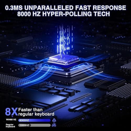 AULA WIN68 HE Mechanical Gaming Keyboard 60%, Hall Effect Magnetic Switch, Fast Trigger Mode Adjustable Actuation, 8000Hz Polling Rate, RGB Backlit, Small Wired Keyboard for Laptop/PC Gamer thumbnail 4