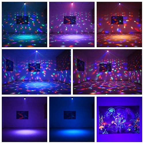 Laucnpty Disco Ball Party Lights Sound Activated Strobe DJ Stage Lighting for Indoor Room Outdoor Dance Floor Parties Birthday Rave Home Karaoke Halloween Christmas Wedding Show Bar Club Decorations thumbnail 2