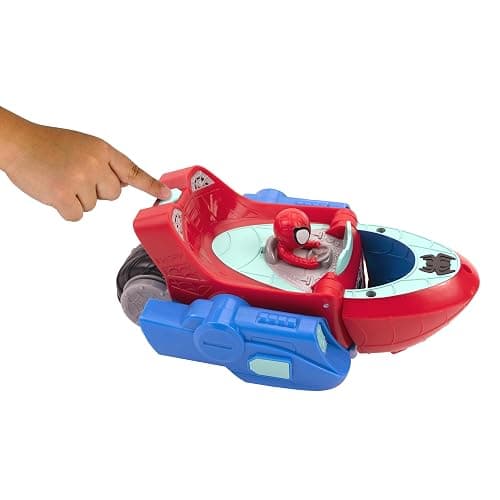 MARVEL Spidey and His Amazing Friends Spidey Transforming Web-Wave Cruiser - 9-Inch 2-In-1 Vehicle with Free Wheels and Web Dart Launchers thumbnail 5