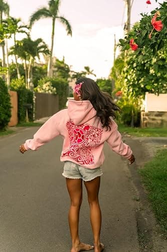 Oversized Graphic Hoodie for Teens Girl Y2K Ocean Floral Embroidered Preppy Hooded Sweatshirt Cute Aesthetic Sweater thumbnail 5