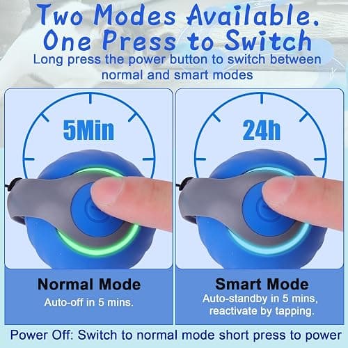 BABORUI Interactive Cat Toy Ball - Automatic Interactive Cat Toys for Indoor Cats with 3 Tails, 2 Speeds Rechargeable Cat Enrichment Toys for Small/Medium/Large Cats to Keep Them Busy(Blue) thumbnail 3
