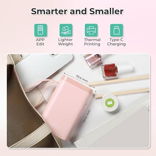 Nelko Label Maker Machine with Tape, P21 Bluetooth Label Printer, Wireless Mini Label Makers with Multiple Templates for Organizing Office Home, Pink thumbnail 4