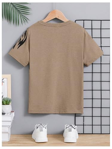 SweatyRocks Boy's Letter Print T Shirts Crew Neck Short Sleeve Graphic Tees Tops thumbnail 3