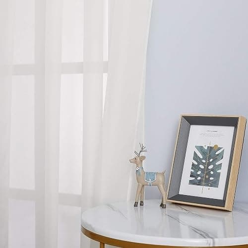 NICETOWN Sheer Curtains for Bedroom Windows 84 inch Length, Grommet Casual Voile Sheer with Light Filter Window Treatments for Nursery/Living Room, Beige, Set of 2, 54" Wide thumbnail 4