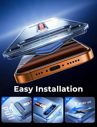 MAGIC JOHN 2 Pack for iPhone 17 Pro Max 6.9 inch Tempered Glass Screen Protector, Auto Dust-Elimination, Bubble Free, HD Clear, Easy Installation thumbnail 3