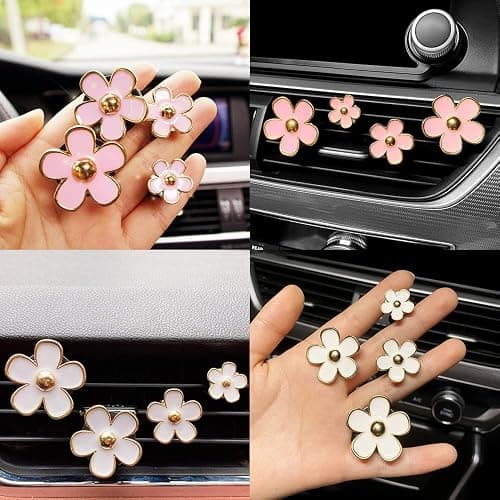 Car Air Freshener Vent Clips for Women 8 Pieces Cute Car Vent Clips Decorations Daisy Flower Car Accessories Air Freshener Clips for Christmas Anniversary Girls Gift (8 pcs white pink) thumbnail 7