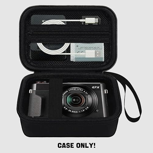HESPLUS Camera Case for Canon PowerShot G7X Mark III/ G7 X Mark II/ SX740 hs Digital Camera, 4K Vlogging Camera Protective Cover Hard Travel Storage Bag, Mesh Pocket fits Cable, Batteries, Black thumbnail 8