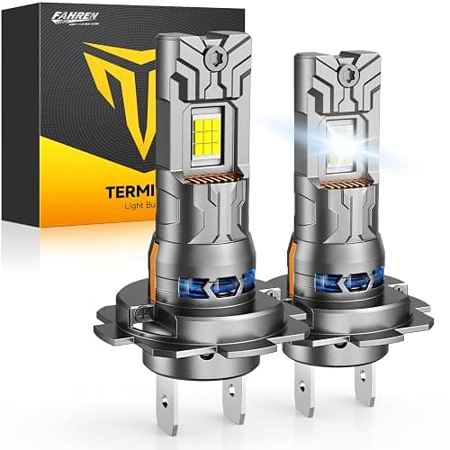 FAHREN New-Gen & Modern H7 Light Bulbs, 12X 75000 Lumens Ultra Bright, 6500K H7LL Fog Lights 1:1 Mini Size, No extra Adapter Required with Cooling Fan, Direct Install, Tire Lights Pack of 2 - Image 1