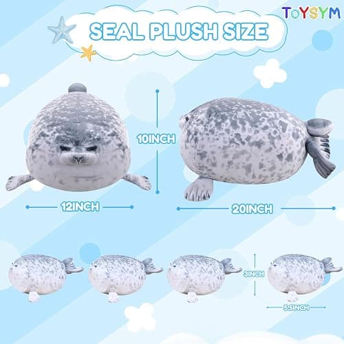 TOYSYM Chubby Blob Seal Pillow Cute Seal Plush with 4 Baby Plushies in Her Tummy, Soft Large Stuffed Animals Toy Gifts for Kids (20inch) thumbnail 3