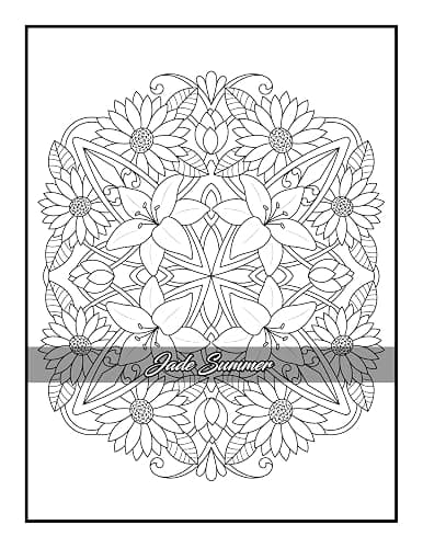 100 Flowers: An Adult Coloring Book with Bouquets, Wreaths, Swirls, Patterns, Decorations, Inspirational Designs, and Much More! thumbnail 57
